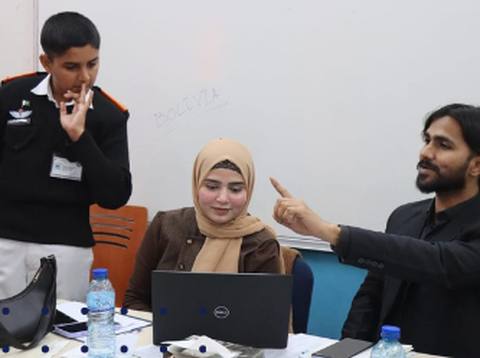 The organizing team at work